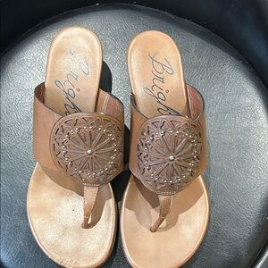 Brighton Women's Brown Sandals with Intricate Design